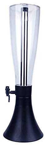 Dispensador r, barril de cerveza, dispensador de torre de cerveza de 4 litros, torre de cerveza de mesa, dispensador de torre de bebidas transparente, con tubo de hielo de acero inoxidable extraíble,