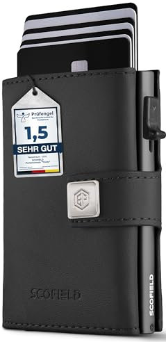 SF SCOFIELD Geldbörse Herren | Portmonee Herren für 9-11 Karten | Geldbeutel RFID Schutz | Portemonnaie | Wallets for Men | Smart Wallet | Kreditkartenetui | Slim Wallet | Kartenetui Klein
