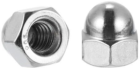 uxcell 1/4-20 Acorn Cap Nuts, 20Pcs 316 Stainless Steel Dome Cap Head Acorn Nut Hardware Nuts for Bolt Cover, Silvery