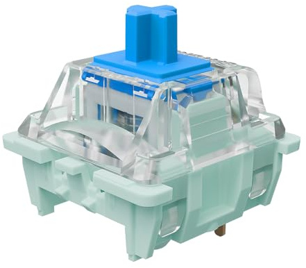 kutethy Gateron Jade 3.0 Interruptores azules de resorte de doble etapa, 3 pines, 60 gf, clicy/prelubricados para teclado mecánico (azul, 36 piezas)