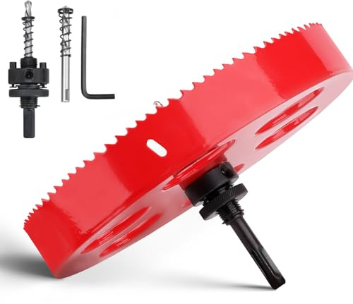 Hsawbit 240mm Lochsäge Bohrkrone HSS SDS-Plus Schaft, Sechskant für Holz | Geeignet für Trockenbau, Kunststoff, Lochfräse, Bohrmaschine, Bohrer, Lochbohrer