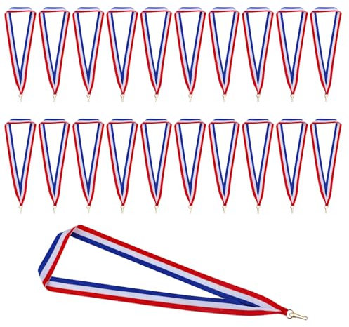 20 Stück Medaillen Band,medaillenband,Gestreifte Medaillen Bänder,Medaillen Bänder Auszeichnung Halsbänder Medaillen Bänder Gestreifte Medaillen Bänder für Wettbewerbe Sporttreffen Sport Party