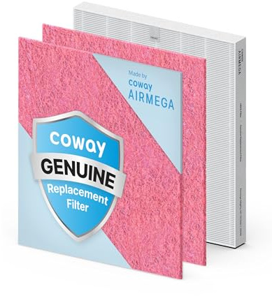 COWAY AP-1512HH & 200M Air Purifier Filter Replacement, Pet Filter Pack, 2 Pet Deodorization Filters and 1 True HEPA Filter, 1 Pack, Pink