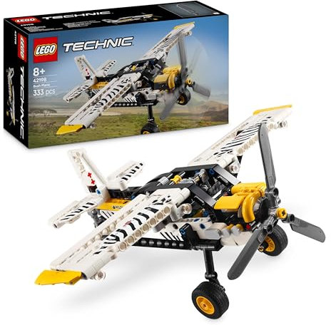 LEGO Technic Propellerflugzeug, Baubares Flugzeug Spielzeug für Kinder, Geschenk für Jungen und Mädchen ab 8 Jahren, Modellflugzeug mit drehendem Propeller und 4-Zylinderkolbenmotor 42198