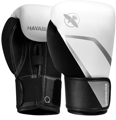 Hayabusa E1 Boxing Gloves for Men and Women - White/Silver, 16oz