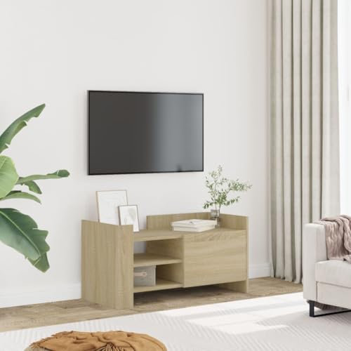 Sufrk Sonoma Meuble TV en chêne 80 x 35 x 40 cm en bois multicouche, meuble TV mobile, meuble de télévision, meuble industriel table basse vintage console pour salon