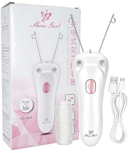 Yanmis Einfädler-Haarentferner, Kabelloser Gesichtsepilierer Zur Physischen Enthaarung, Haarentfernung mit Seidenweicher Haut, Kinn und Lippen, mit USB-Aufladung, 500-mAh-Akku, (Rosa)