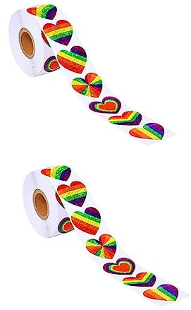 DIYEAH 2rollen Pattern Aufkleber Herzförmige Siegelaufkleber Für Valentinstag Scrapbooking Und Dekoration Selbstklebend