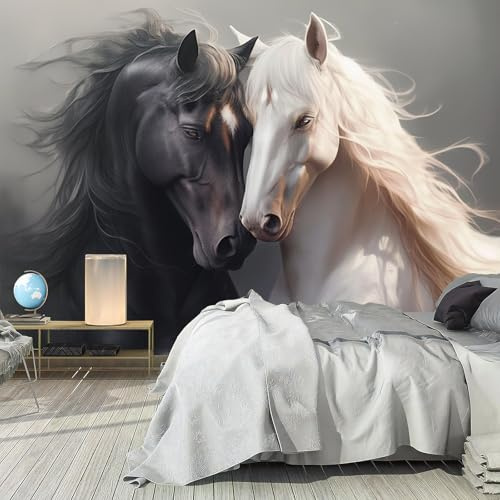 Fototapete Pferd PVC Tapeten Moderne Wandtapete Wohnzimmer Schlafzimmer Pferd Tapeten Wohnzimmer Jugendzimmer Wanddeko Wandtattoo selbstklebende 200x140cm