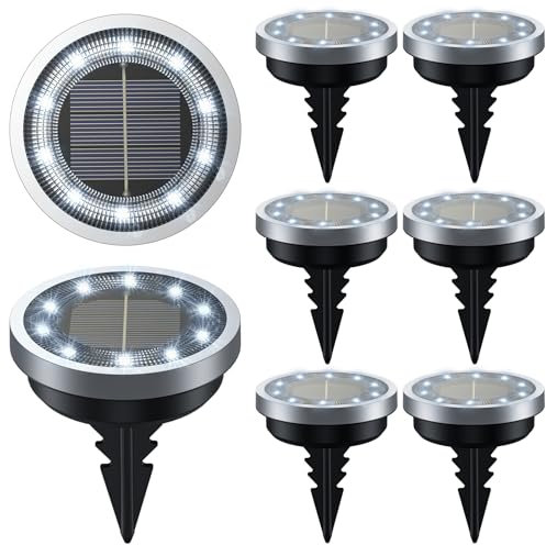 Suolita Solar Lights Outdoor Garden, 8 Pack Solar Ground Lights Pathway Waterproof IP65 Garden Light Landscape Lighting, In Ground Light Decorative for Sidewalk Driveway Walkway Lawn Deck Steps Stair