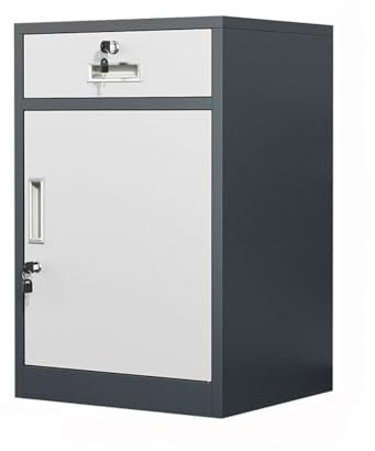 HanDpi Büro-Aktenschrank aus Metall mit abschließbarer Schublade, verstellbaren Regalen und blauem Finish