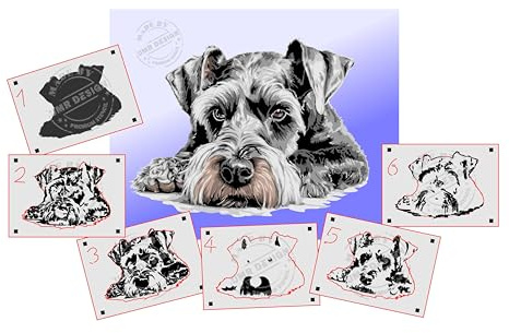 AS-403 Hund Schnauzer Step by Step Schablone für Acryl, Airbrush, Spray, Lacke und Wandfarbe