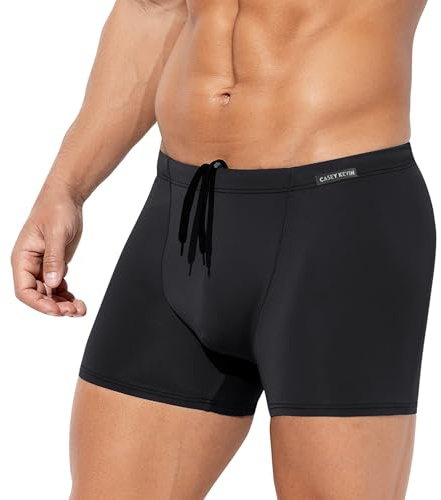 Casey Kevin badbyxor, herr, simbyxor, korta tight, simshorts, snabbtorkande med dragsko, badshorts, A1-svart, M