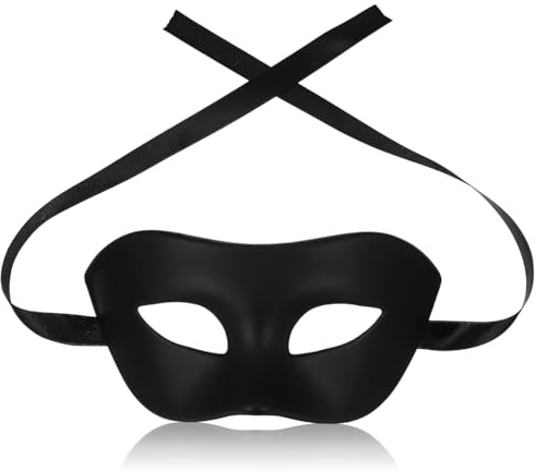 UKCOCO Demi-masque noir : masque d'Halloween pour les fêtes masquées d'Halloween - hommes et femmes