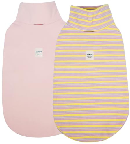 Kuoser 2 Stück Hundepullover Fleece, Pullover für mittelgroße Hunde, Rosa L | Hundepullover: weich, leicht & elastisch, bequem anzuziehen, gute Passform – ideal für die Übergangszeit und erste kühle Tage