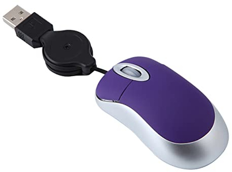 SEWACC Souris USB Filaire Mini Capteur Optique 1000 Dpi Et Câble Rétractable, Confort Ergonomique pour Utilisateurs Gaucher Et Droitier, Portable pour Déplacements