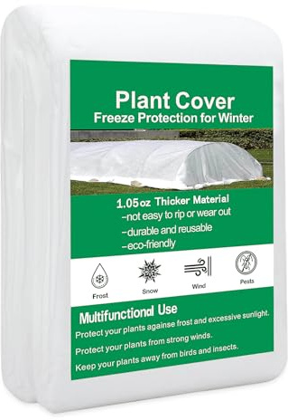 OdiuK Frostschutz-Pflanzenvlies UV-stabiles Gartenvlies für Winter & Frühling | Atmungsaktives Pflanzenschutz-Vlies gegen Kälte, Wind & Frost | Schutzvlies für Garten, Beet & Balkon (2x10m)