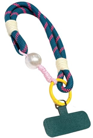 Ddujbtp Pratico cavo multicolore corto alla moda con perline eleganti e supporto per telefono connettore in metallo rinforzato