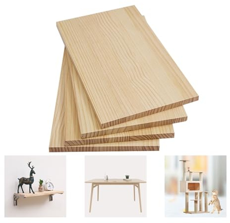 Holzplatten Zuschnitt Nach Maß, Multifunktionales Holzplatte - Arbeitsplatte Schreibtischplatte Bücherregal Wand Regalböden, Echtholz Platte aus Kiefer(L 70 cm x W 50 cm,1.2 cm)