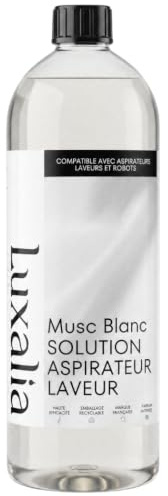 Solution Aspirateur Laveur Musc Blanc - Compatible Toutes Marques (Tineco, Bissell, Kobold, Dreame) Nettoyant Sol - Nettoie, Parfume, Désodorise, Séchage Rapide - 1 Litre - LUXALIA