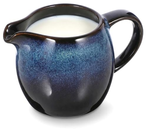 Salsiera in ceramica 95ml Brocca vintage per lattiera con manico Ciotola per sugo resistente al calore per caffè Salse al latte Condimenti per insalata Brodo Creamer Brocca Ciotola