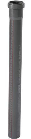 Ostendorf HTsafe HT-Rohr mit Muffe DN 50 mm 500 mm, grau