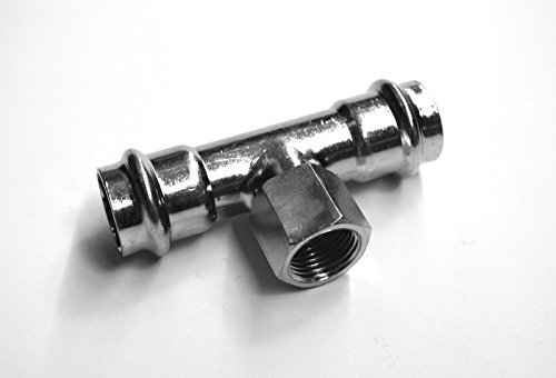 C-Stahl Pressfitting T-Stück mit Innengewinde 18 x 1/2 x 18 mm