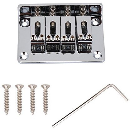 Dilwe 4-strängad gitarrbro, gitarrbro reservdelar för bas elgitarrer (Silver)
