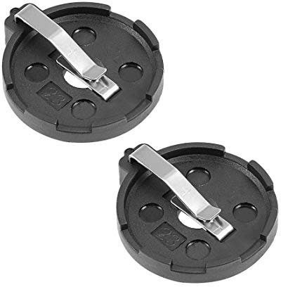sourcing map 2 Stück Klemmen Knopfzellen Horizontale Knopfbatteriehalter Schwarz Behälter de