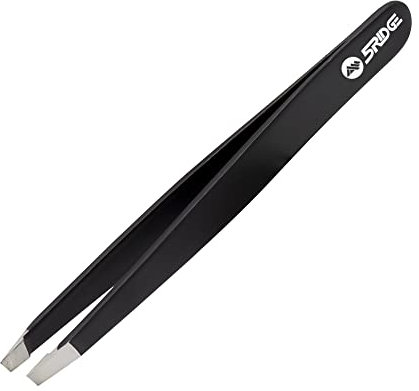 Pince à épiler pour sourcils – Pince à épiler inclinée en acier inoxydable – Élimination de précision des poils du visage, des poils incarnés et des échardes – Tire-comédons professionnels (Noir)