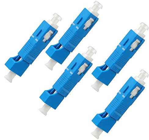 MSDADA 5 Pcs Visual Fault Locator Adapter, Optical Equipment Tool Singlemode 9/125 SM LC Female to SC Male Hybrid Flange Optical Fiber Adapter Connector for Digital Communication