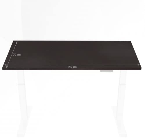 FANZTOOL Tischplatte Schwarz 140x70x1,8 cm, MDF Holzplatte mit Hochdrucklaminat, Arbeitsplatte für Schreibtisch und Esstisch