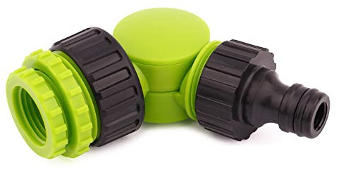 MIVOS Rubinetto Angolare Girevole BSP 1/2, 3/4, 1 - Adattatore Con Attacco per Tubo da Giardino - Connettore 3 in 1