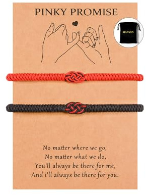 MANVEN Pulseras Para Parejas Pulsera Hilo Rojo del Destino Regalos Aniversario Pareja Para el Novio Novia Regalos Parejas San Valentín Navidad
