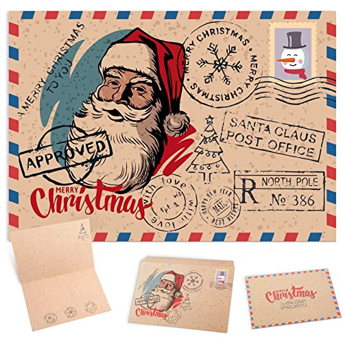 Weihnachtskarten mit Umschlag Set 15 Stück A6 – Nachhaltige Klappkarten aus Kraftpapier mit festlichen Designs, Weihnachtsgrußkarten für Familie, Freunde & Kollegen – Klassisch & stilvoll