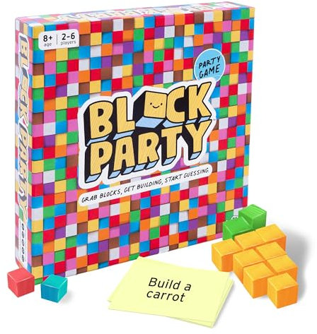 Block Party: Colourful Block Building Family Board Game for Kids Aged 8+, Adults, Teens