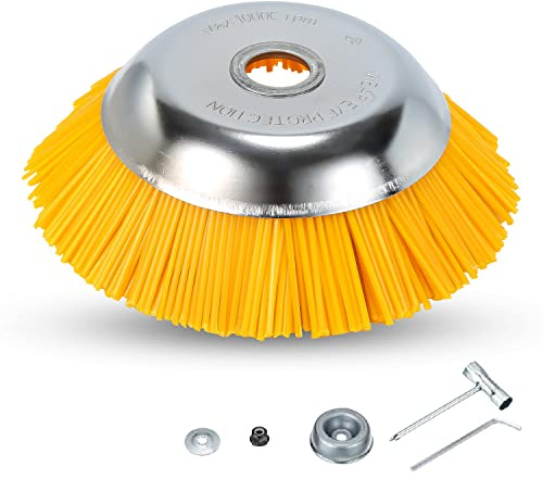 Vigevee Unkrautbürste 200 x 25.4 mm Weed Brush Round Brush, Professional Brush Cutter Wild Herb Brush für Freischneider