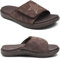 KuaiLu Mens Orthotic Slides Soft Cushion Sport Sandals with Plantar Fasciitis Arch Support Adjustable Open Toe Summer Slippers Slip on Indoor Outdoor Dark Brown Size 8