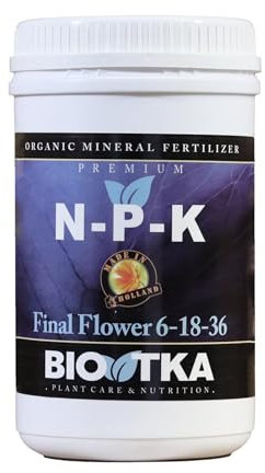BIOTKA Soluzione di fertilizzanti NPK per la salute completa delle piante | Fertilizzante universale per verdure e orchidee a frutta | Fertilizzante granulo per idroponica (1kg) NPK 6-18-36