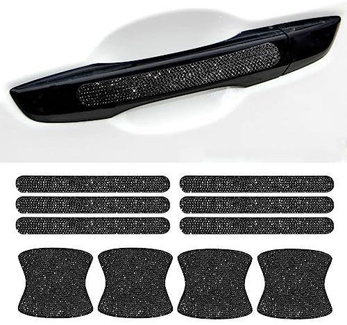 BetterJonny 10PCS Auto Türgriff Schutzfolie, Auto Türgriff Lack Kratzschutz Aufkleber Kristall Anti Scratch Car Door Handle Stickers Universelle Lackschutzfolie für Griffmulden/Griffschalen, Schwarz