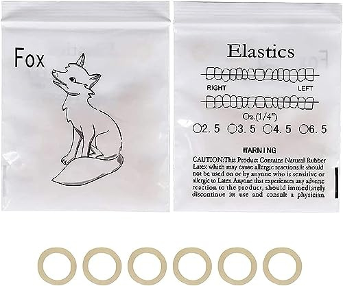 500 pcs Orthodontic Elastic Bands Dental Orthodontic Elastics Latex Rubber Bands (Fox 1/4)