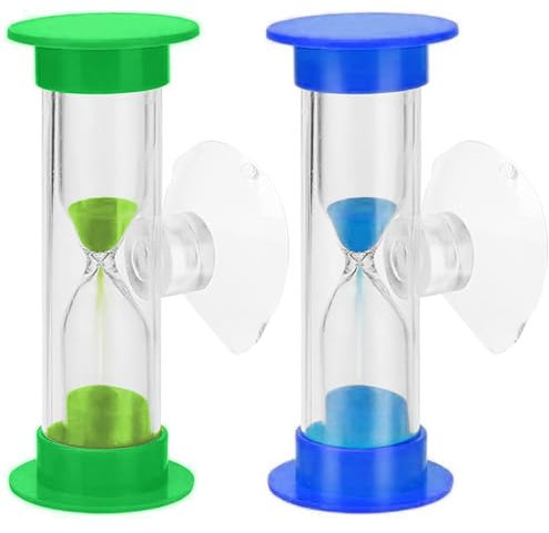 Simsky 2 Piezas Reloj de Arena Niños, 2 Min de Temporizador, Gestión del Tiempo para Niños Que Se Cepillan Los Dientes, Escuela, Guardería, Oficina, Actividades Programadas, Juegos, Hogar, Cocina