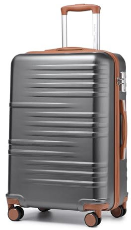 British Traveller Handgepäck Koffer Groß Reisekoffer Groß Hartschalenkoffer 74.5 * 49 * 30.5cm mit TSA-Schloss Koffer Trolleys ABS+PC Grau
