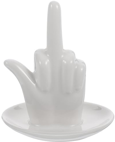 ABOOFAN Schmuckteller Aus Keramik Handgestenfigur Einzigartiges Handmodellierungsdekor Leicht Zu Reinigen Weiß Zur Aufbewahrung