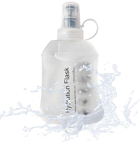 J.CARP 150 ml Weiche Flasche, Laufwasserflaschen, TPU, Faltbar, für Trinkrucksack, Radfahren, Wandern, Klettern, Outdoor, Motorrad, Weiß