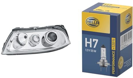 Hella Halogen/Bi-Xenon-Hauptscheinwerfer - für u.a. VW Passat Variant (3B6) - ECE/CCC - für Rechtsverkehr - links & Halogen-Glühlampe - H7 - Performance + 120%