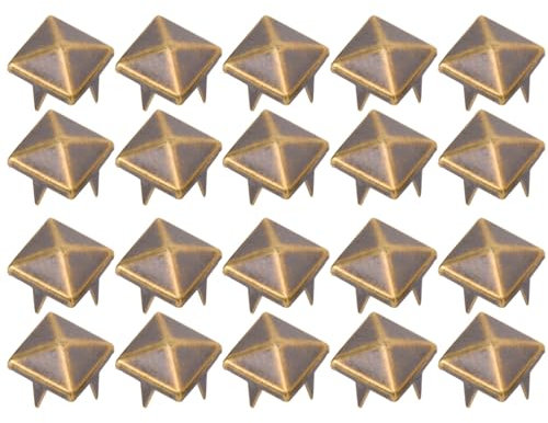 100 Stück 9 Mm Quadratische Nieten aus Messing und Kupfer Bekleidung, Schuhe, Taschenzubehör Lederdekoration, Taschenzubehör (Bronze)