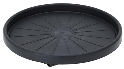 Spetebo Kunststoff Pflanzentrolley anthrazit 35 cm für runde Töpfe | Blumentopf Unterteller rollbar, 4 Rollen, Pflanzenroller, Rolluntersetzer