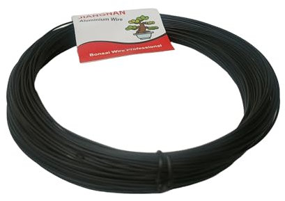 Alambre de aluminio anodizado para bonsáis, 100 gramos, varios diámetros de 1 mm a 5 mm, color negro (Ø1.5 mm)