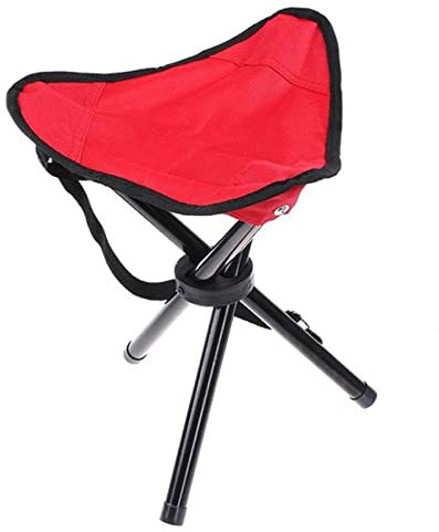 Sgabello pieghevole portatile da campeggio sedia da pesca per caccia all'aperto escursionismo leggero e pieghevole treppiede sedile (rosso)